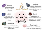 Crystals for Anxiety Manifestation, Set of 6 Amethyst, Sodalite, Labradorite, Angelite, Garnet and Rose Quartz Healing Crystals