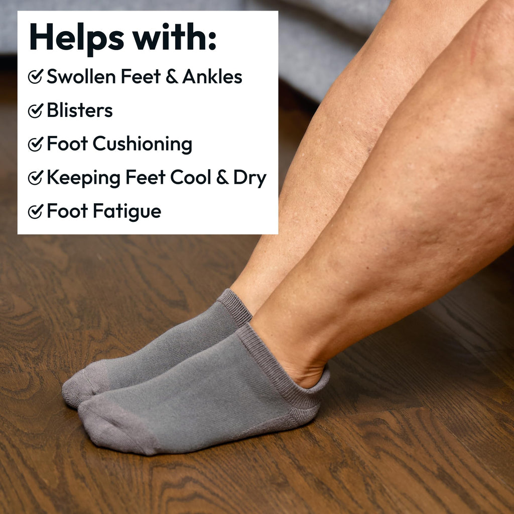 Viasox Diabetic Ankle Socks for Women & Men, Low Cut Non Binding, Seamless Neuropathy Socks