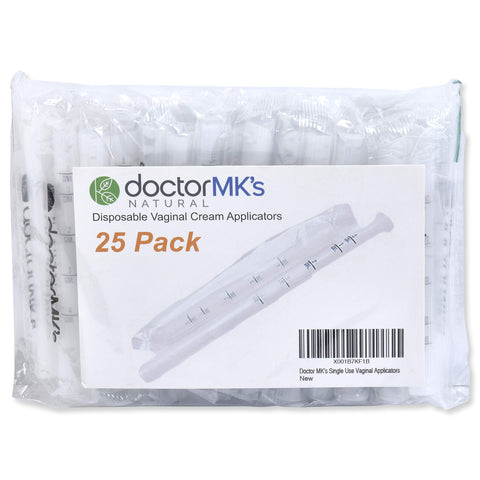 Disposable Vaginal Applicators (25-Pack), Fits Premarin Estrace Contraceptive Gels and Many Other Creams, Individually Wrapped A