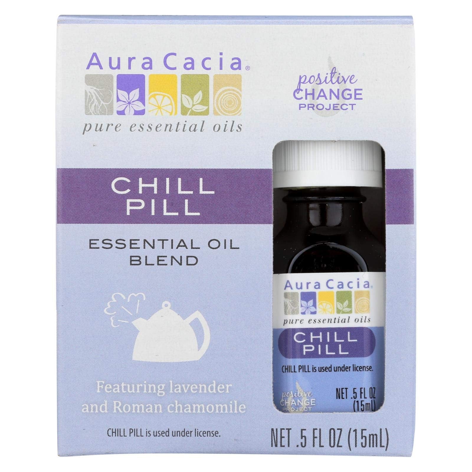 Aura Cacia Essential Oil, Blend Chill Pill, 0.5 Fluid Ounce