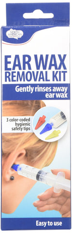 North American Ear Wax Removal Kit Includes Syringe with 3 Color Coded Safety Tips