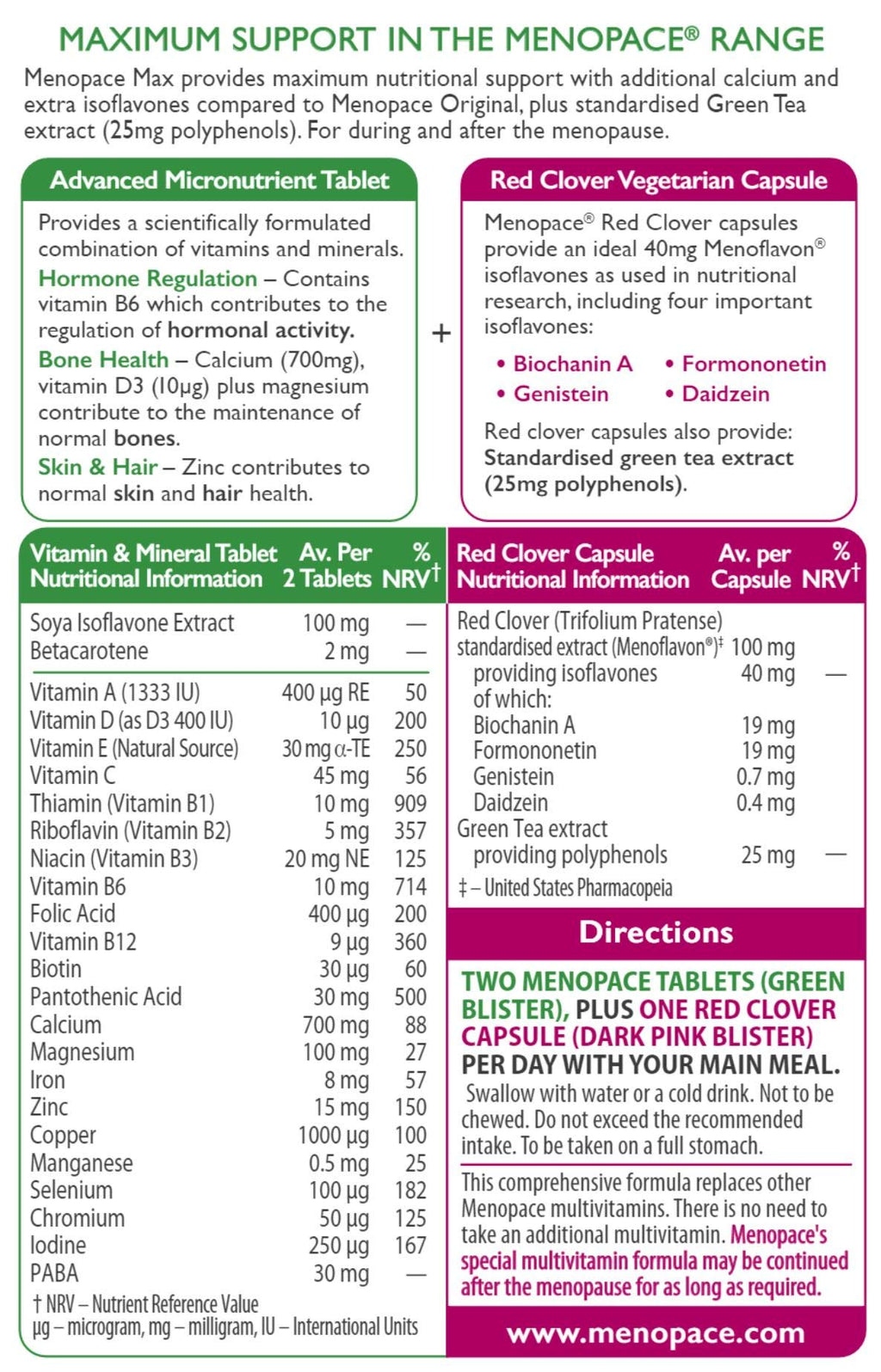 Menopace by Vitabiotics Max Capsules & Tablets x 84
