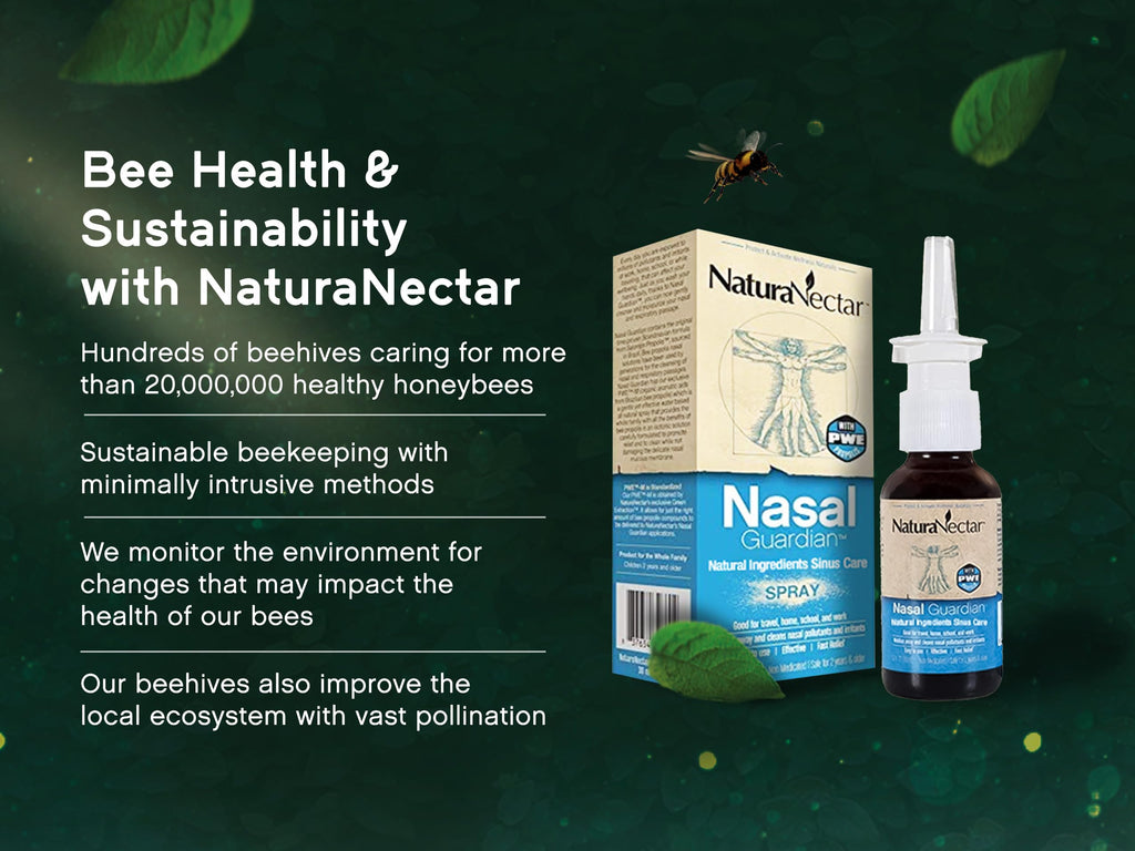 NaturaNectar - Bee Propolis Nasal Spray Saline Sinus Rinse & Relief - Pure Brazilian Propolis and Ingredients - Gentle and No Bu