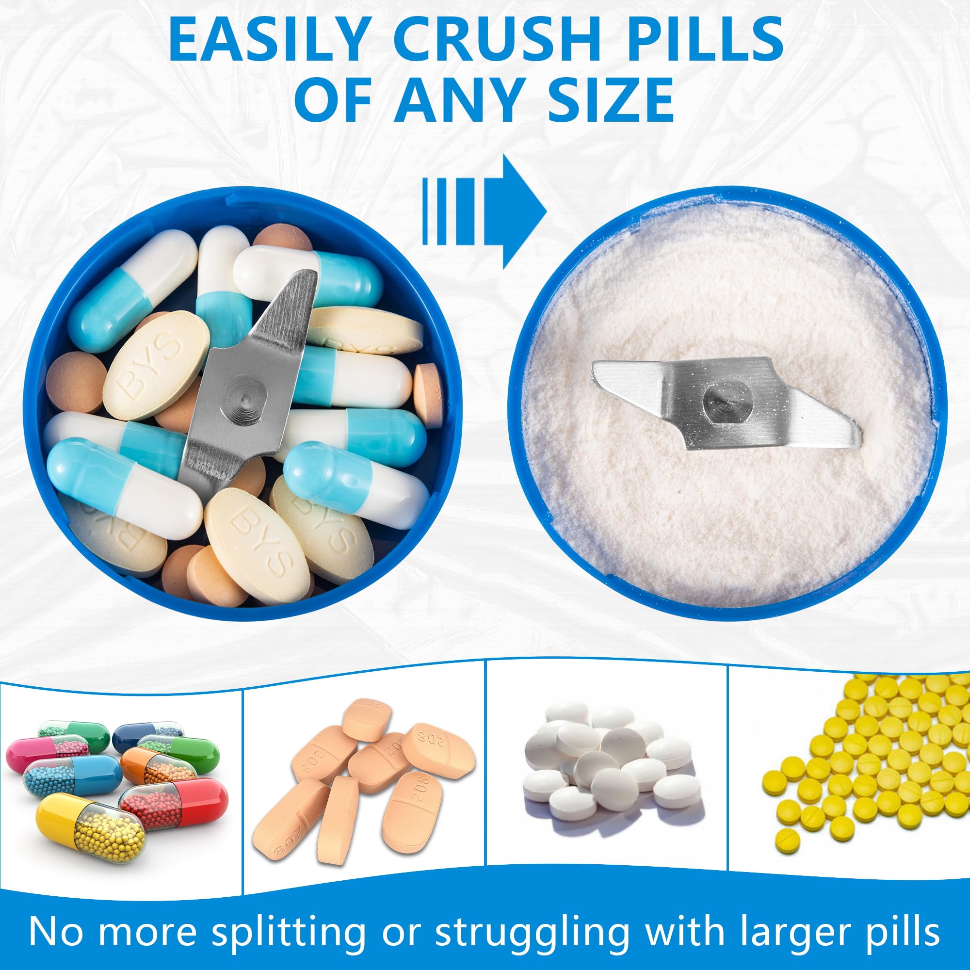 Small Electric Pill Crusher Fine Powder by Pill Mill - Pill Grinder Fine Powder - Powder Grinder for Elderly, Medicine Grinder f
