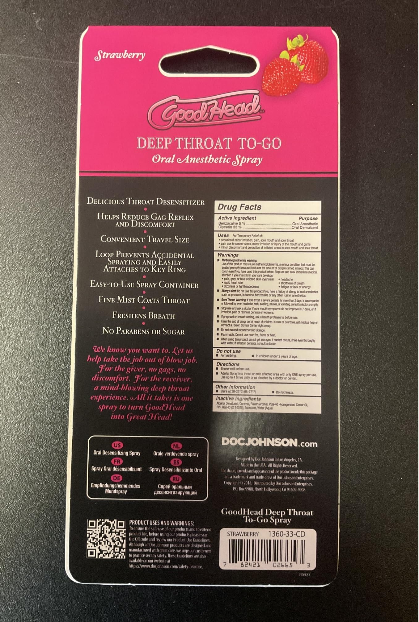 Adiva Intimates GOODHEAD DEEP Throat Spray to GO (Strawberry)