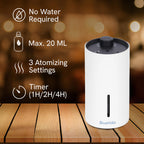 BlueHills Waterless Cordless Essential Oil Diffuser - White, Wireless, Portable Aroma Nebulizing Diffusers for Home, Car & Offic
