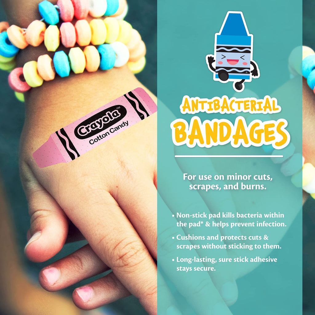 Crayola Shaped Kids Bandages, 100 CT | Great for Birthdays, Party Supplies, Stickers, Stocking Stuffer or White Elephant Gift |