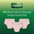Depend FIT-FLEX Incontinence Underwear for Women, Disposable, Maximum Absorbency, Medium, Blush, Tan (44 Count)