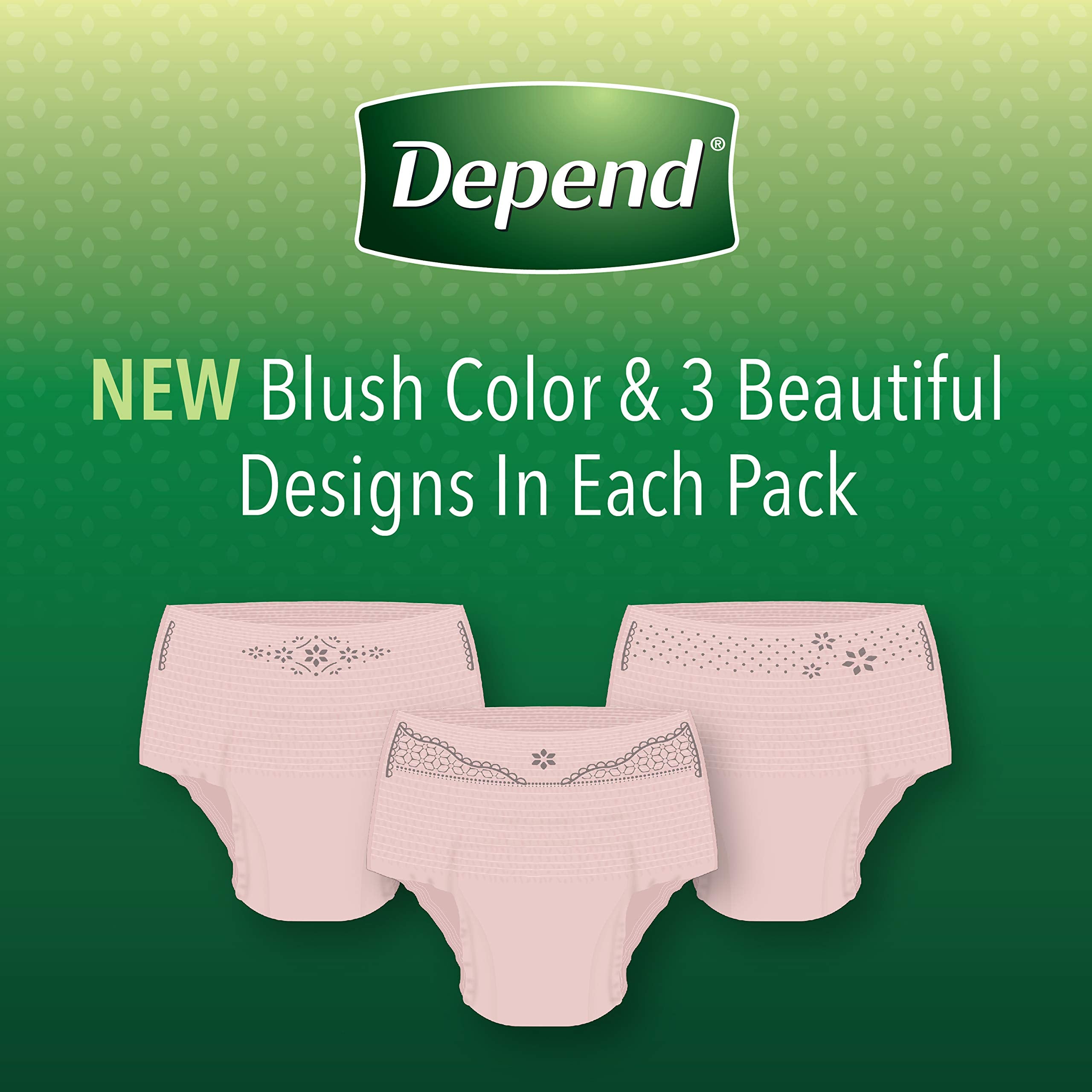Depend FIT-FLEX Incontinence Underwear for Women, Disposable, Maximum Absorbency, Medium, Blush, Tan (44 Count)