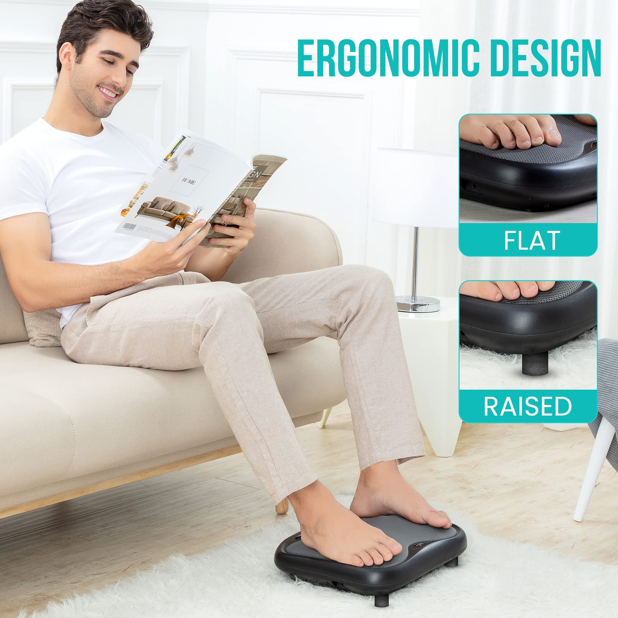 Snailax Shiatsu Foot Massager with Heat, Kneading Foot & Back Massager, Electric Feet Massager Machine for Plantar Fasciitis, He