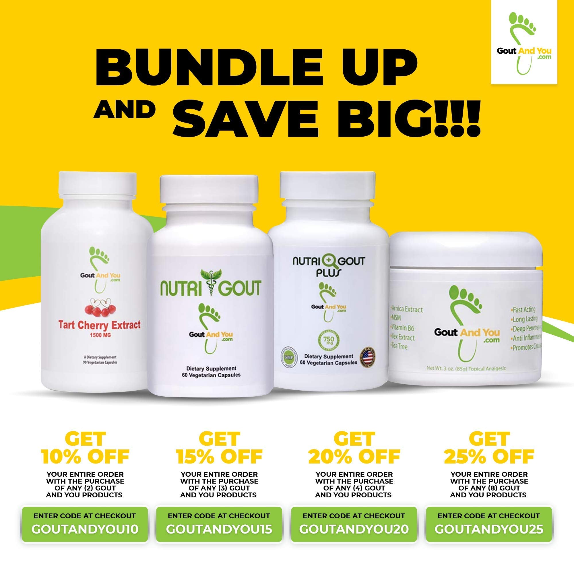 Gout and You Relief Cream for Joint Discomfort, Flare-Ups, Tendon - Fast Acting Muscle Ache Relieving Rub with Arnica/Ilex Leaf