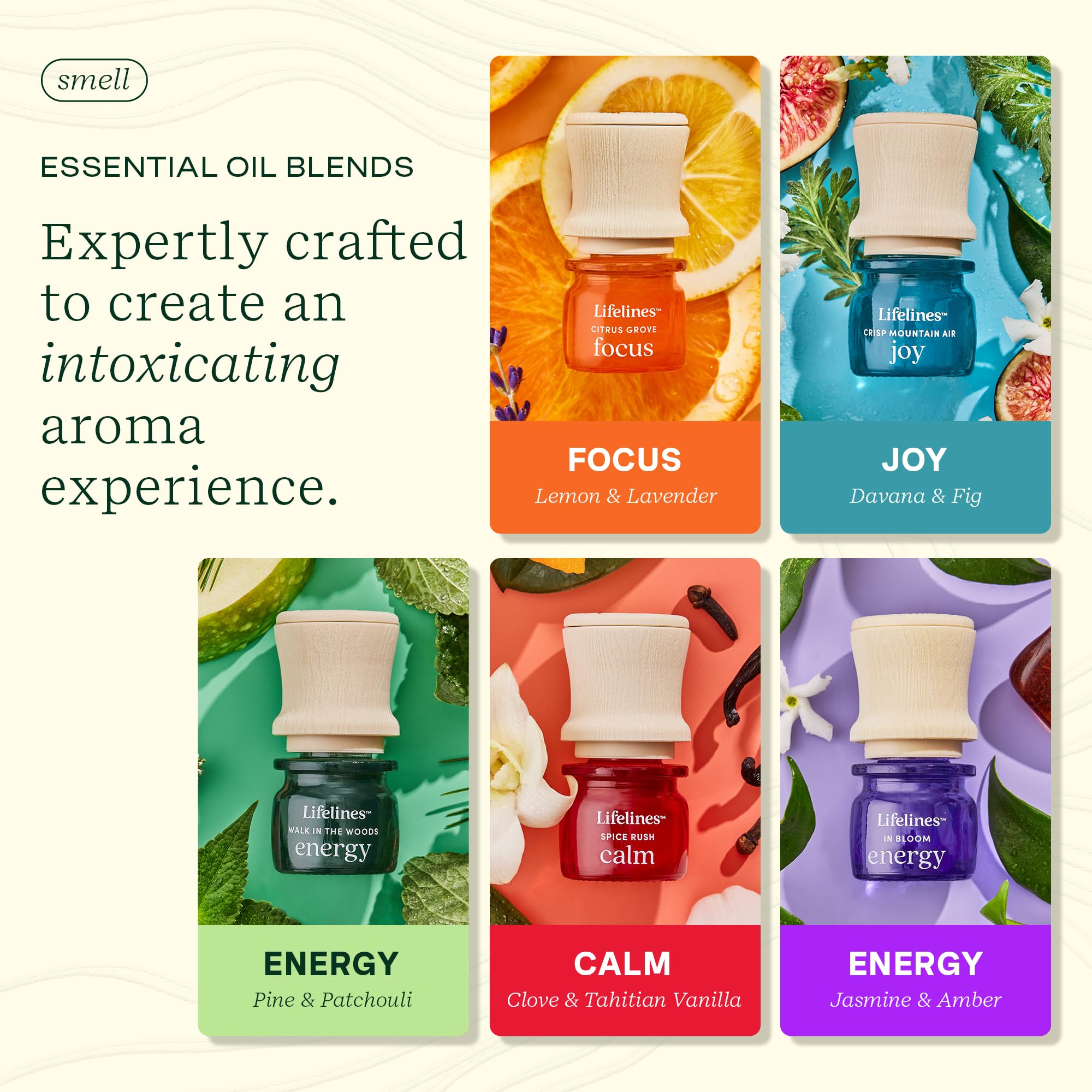 Lifelines Essential Oil Blends, 5-Pack Discovery Set - Blended Essential Oils with Precision Pump for Aromatherapy Diffusers - L