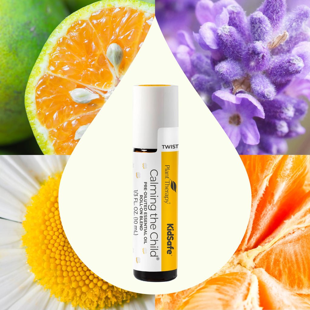 Plant Therapy KidSafe Calming The Child Essential Oil Blend 10 mL (1/3 oz) Relaxation and Soothing Blend, Tangerine, Lavender, &