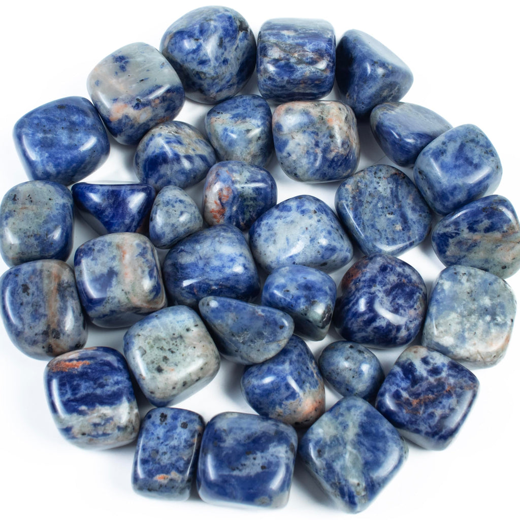 Crocon 1LB Sodalite Tumbled Stones and Crystals Bulk 2000+ Carats Natural Crystal Kit for Reiki Healing Crystal Polished, Tumble