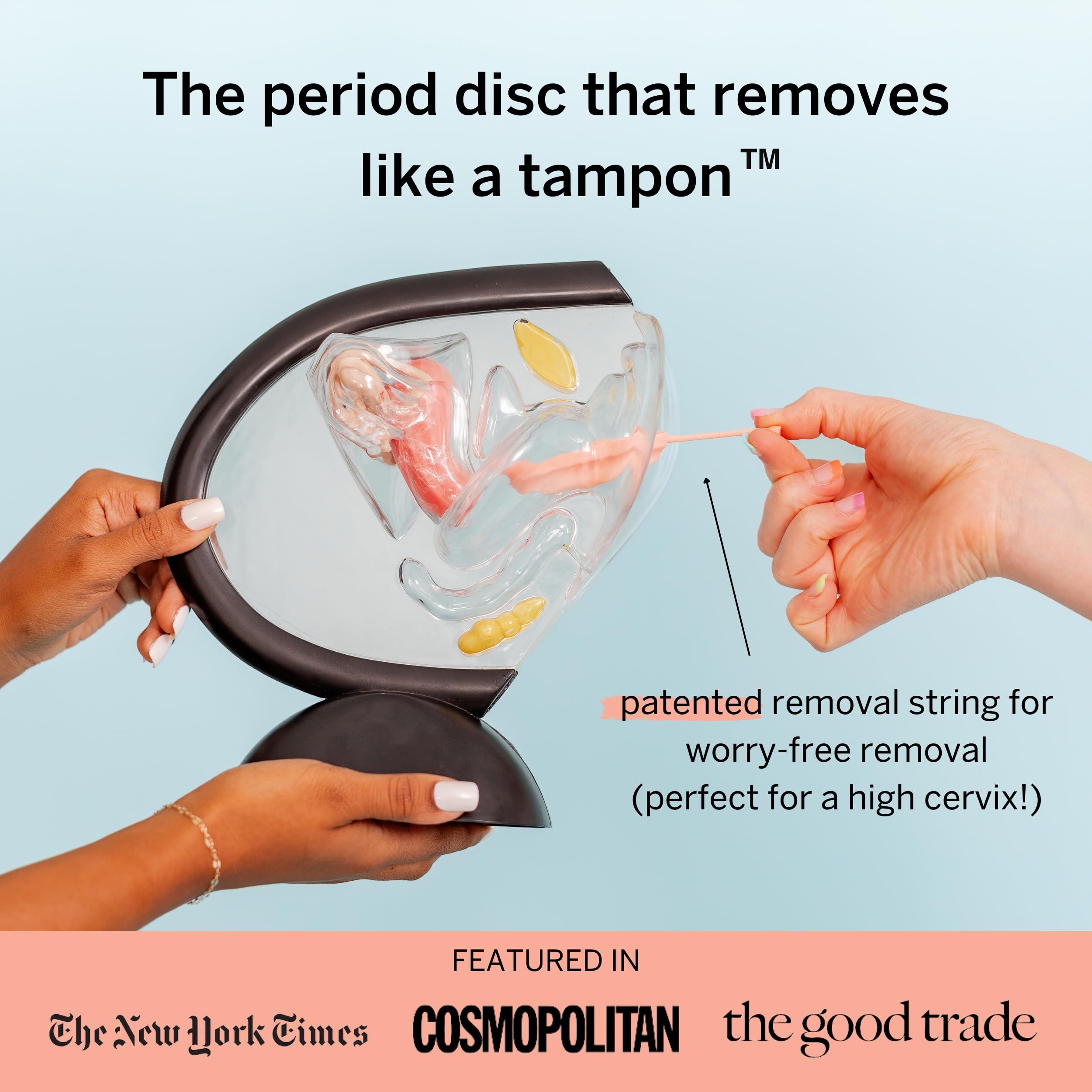 2 Menstrual Discs and Applicator Bundle - No Metals or Toxins - 100% Medical-Grade Silicone-Most Soft Reusable Period Disc - Ins