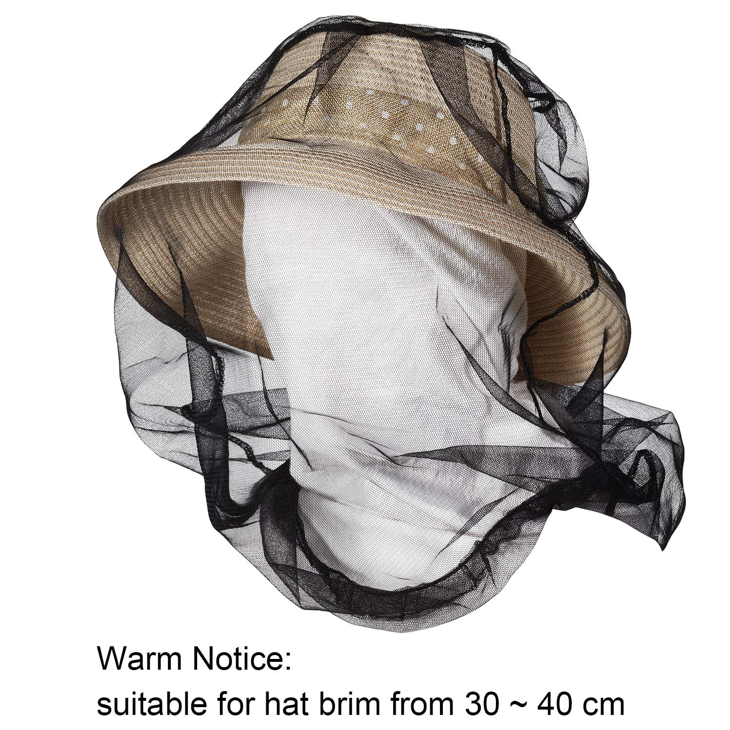 HESTYA 4 Pack Mosquito Bug Net Mesh for Head Mosquito Head Net Face Neck Fly Netting Hood from Insect Bugs Gnats for Outdoor(Bla