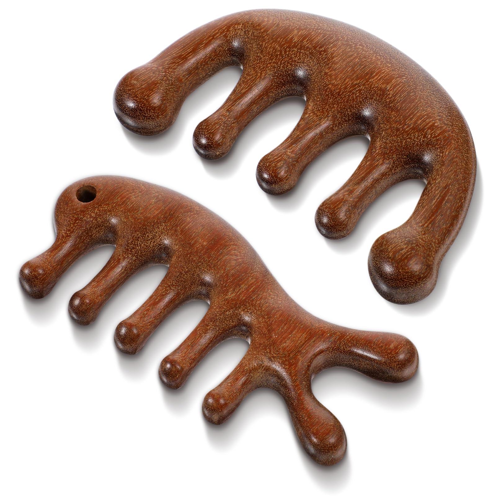 Gjinxi Wooden Scalp Massager, Hair Growth Comb for Scalp Gua Sha, Wood Head Massager with Wide Tooth for Hair Care, Wooden Scalp