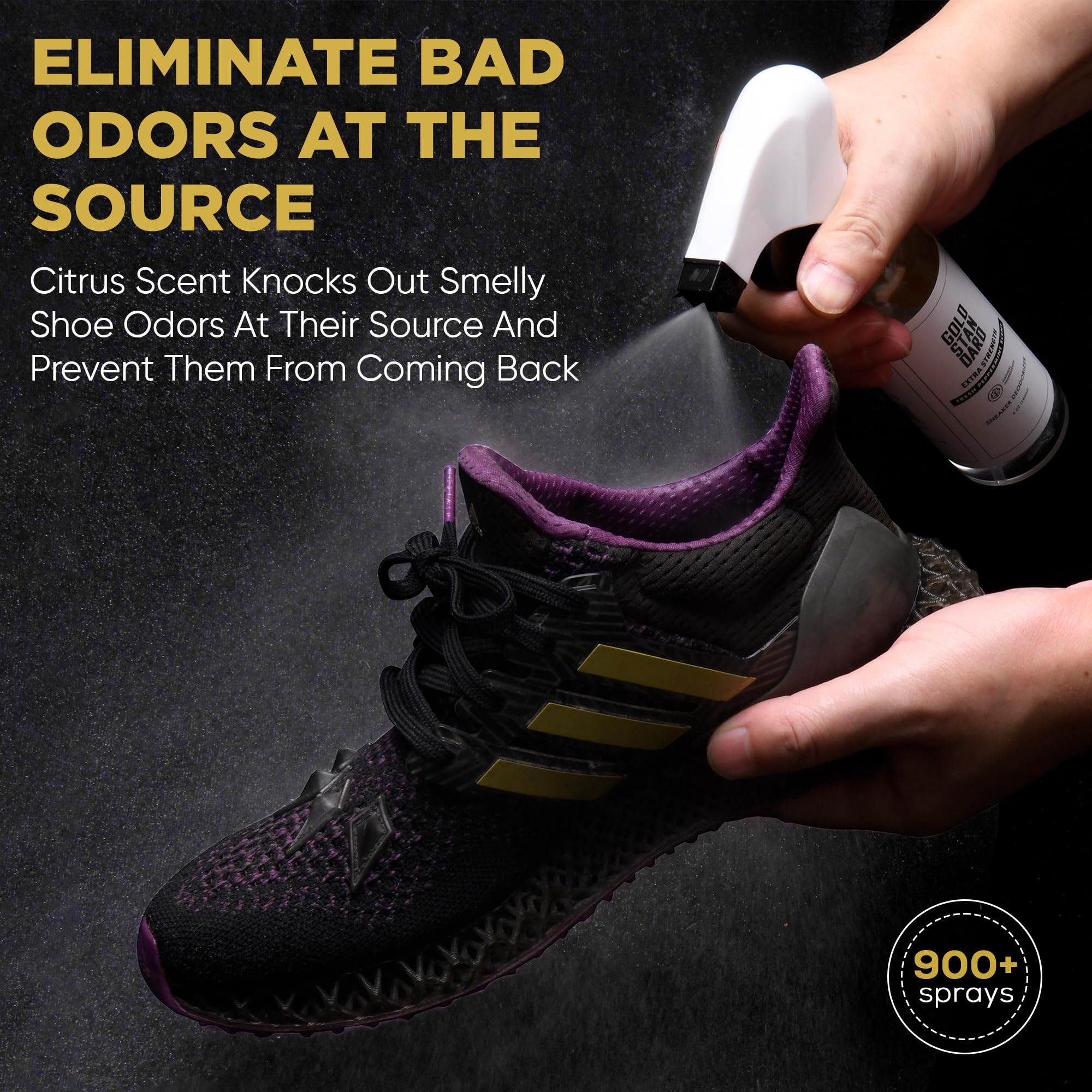 Natural Shoe Deodorizer Spray & Odor Eliminator - 1 Pack 6 Oz Refreshing & Long Lasting Fresh Citrus Burst Shoe Spray - Footwear