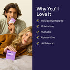 Hello Cake Sex Wipes - Individually Wrapped, Organic Flushable Wipes for Adults - Biodegradable, Hypoallergenic, pH-Balanced, Hy