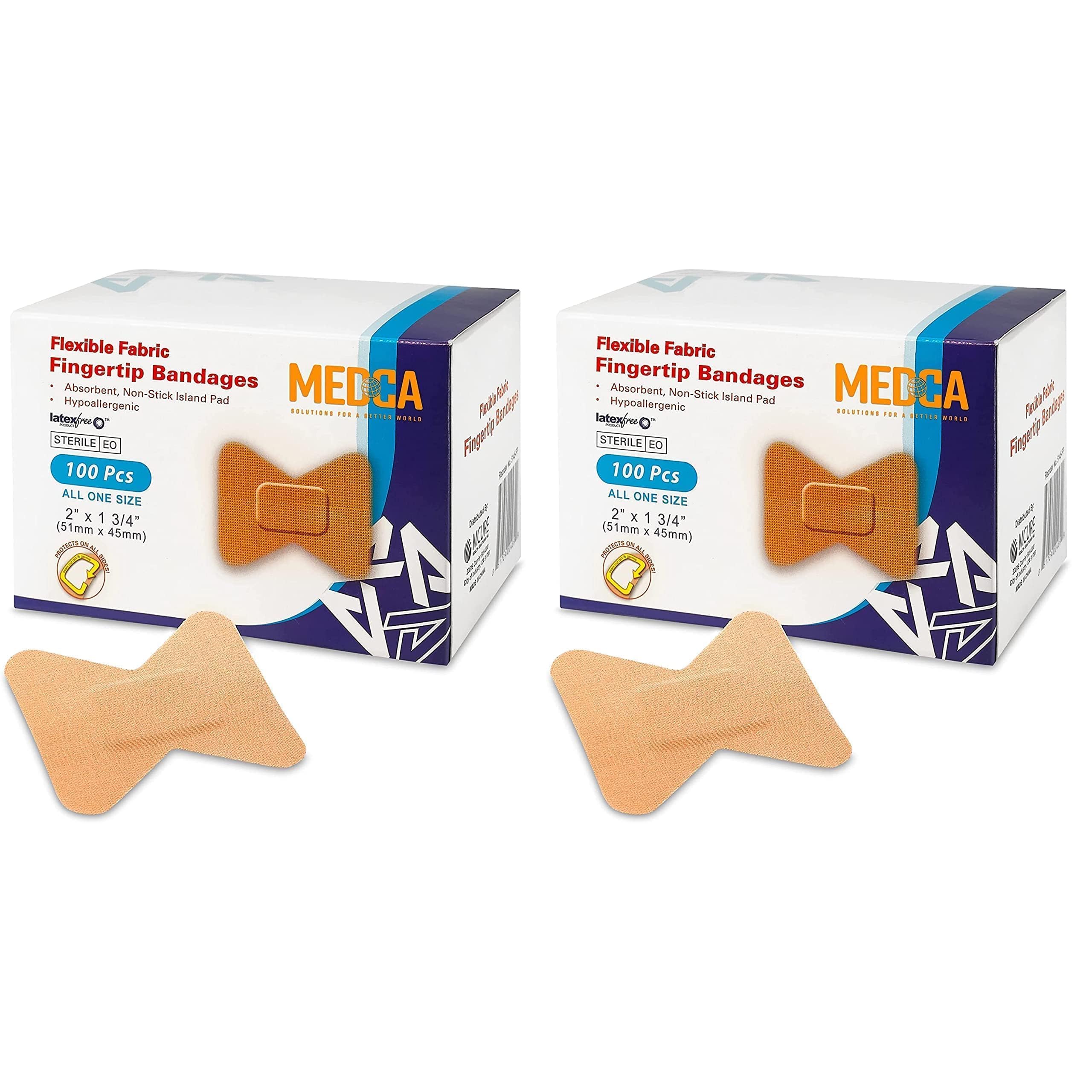 Flexible Fabric Bandages - Flex Fabric Adhesive Bandages Finger-Tip Bandages for Finger Care and to Protect Wounds from Infectio