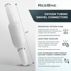ResOne Oxygen Tubing Swivel Connectors 1-Pack - Cannula, Hose, Tube Connectors - Oxygen Line Splitter, Concentrator Supplies - 3