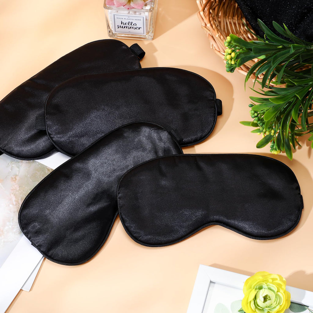 BBTO 8 Pcs Sleep Mask, Silk Eye Mask for Sleeping with Adjustable Strap, Blackout Sleeping Eye Blindfold Soft Silk Mask for Men