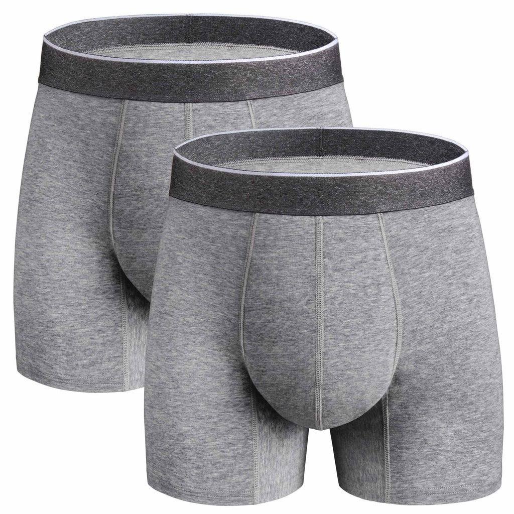 REELINDRY Washable Incontinence Underwear for Men, 2.3 oz Leak Proof Absorbent Reusable Briefs for Male Urine Leakage 2 Pack(Gra