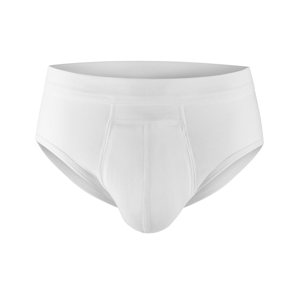 PRO-TECH-Dry - Washable & Reusable Urinary Incontinence Cotton Brief Underwear for Men, with Front Absorbent Area (White, Small)