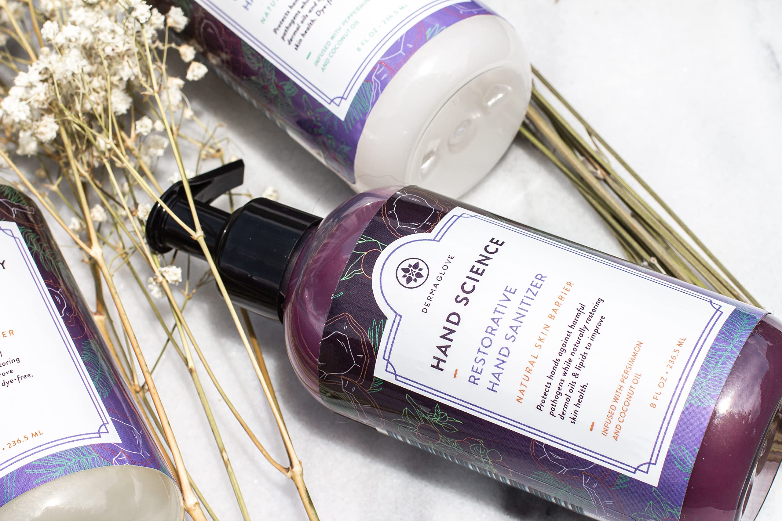 DERMAGLOVE HAND SCIENCE - Moisturizing Gel Sanitizer That Sanitizes and Protects Skin - Formulated With Vitamins A, C & E- Natur