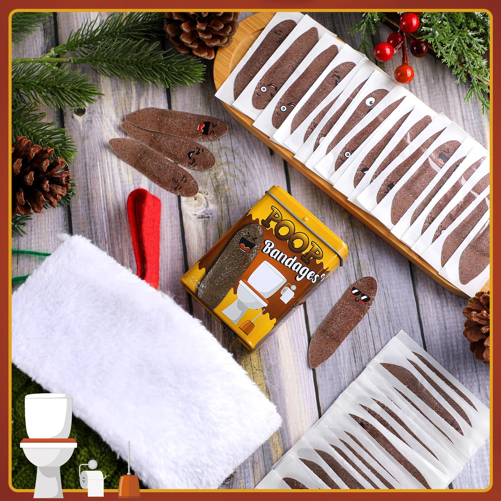 Nuanchu 30pcs Funny Bandages Self Adhesive Bandages Christmas Funny Gag Gifts Waterproof Weird Stuff White Elephant Gift for Chr