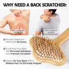 NURENDER Oversized Back Scratcher, Extended Bamboo Scratcher, 22.04 Long Curved Handle; Wider Head; More Larger Scratching Surfa