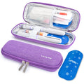 Leng Ke Insulin Cooler - Upgraded EVA Diabetes Travel Case with 2 TSA Approved Ice Packs, Waterproof Medicine Case for Insulin P
