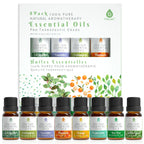 Pursonic Essential Oils Set - 8 Aromatherapy Oils Blends Gift Set - 10ml Pure Essential Oils for Diffusers, Home, Massage & Bath