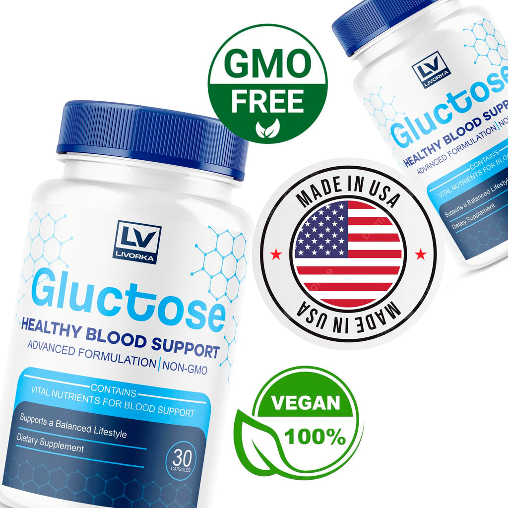 (2 Pack) Gluctose Advanced Blood Support, Gluctose, Gluctose - Advanced Blood Support Supplement, Gluctose Supplement Support Ca