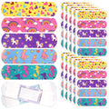 Tondiamo 200 Pieces 5 Styles Cartoon Bandages for Kids Flexible Adhesive Colorful Strips Waterproof Cute Bandages for Girls Repa