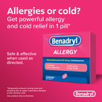Benadryl Ultratabs Antihistamine Allergy Relief Tablets, Diphenhydramine HCl 25mg, 24 Count (Pack of 2)