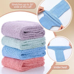 Shyyween 4 Pairs Extra Width Fleece Socks 13-15 Bariatric Socks Hospital Winter Coral Fleece Warm Soft Non Slip Sock for Women M