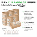 Hampton Adams | As Seen on Shark Tank | Original Elastic Bandage Wrap (6-Pack) | Multiple Sizes Package | Self Closing Latex-Fre