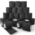 24 Rolls Black Elastic Self Adhesive Bandage Wrap, Breathable Flexible Fabric Non Woven Cohesive Bandage, Ankle Sprains Swelling