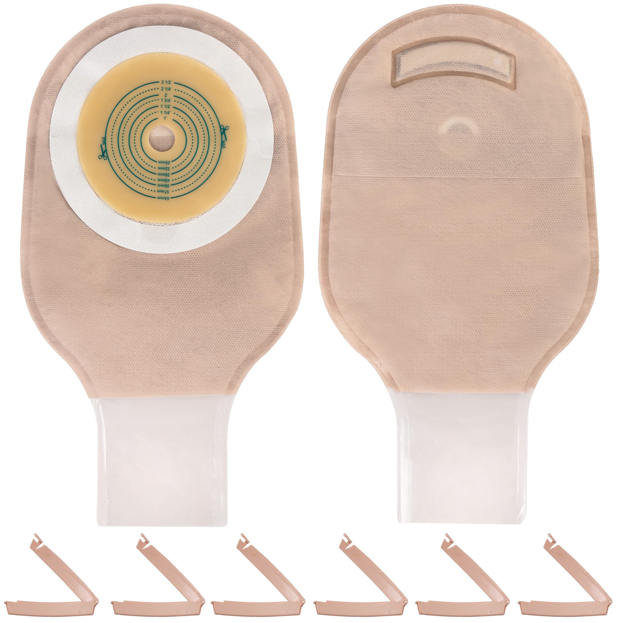 LotFancy Colostomy Bags, Pack of 20, Ostomy Colostomy Supplies, One Piece Drainable Pouches with Clamp Closure for Ileostomy Sto