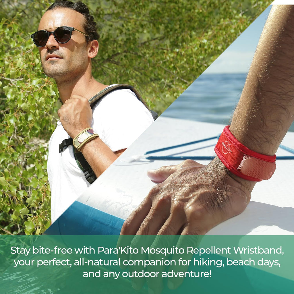 PARAKITO Mosquito Insect & Bug Protection Wristband - Mosquito Stickers, Bug Spray Alternative Essentials for Beach, Camping, D