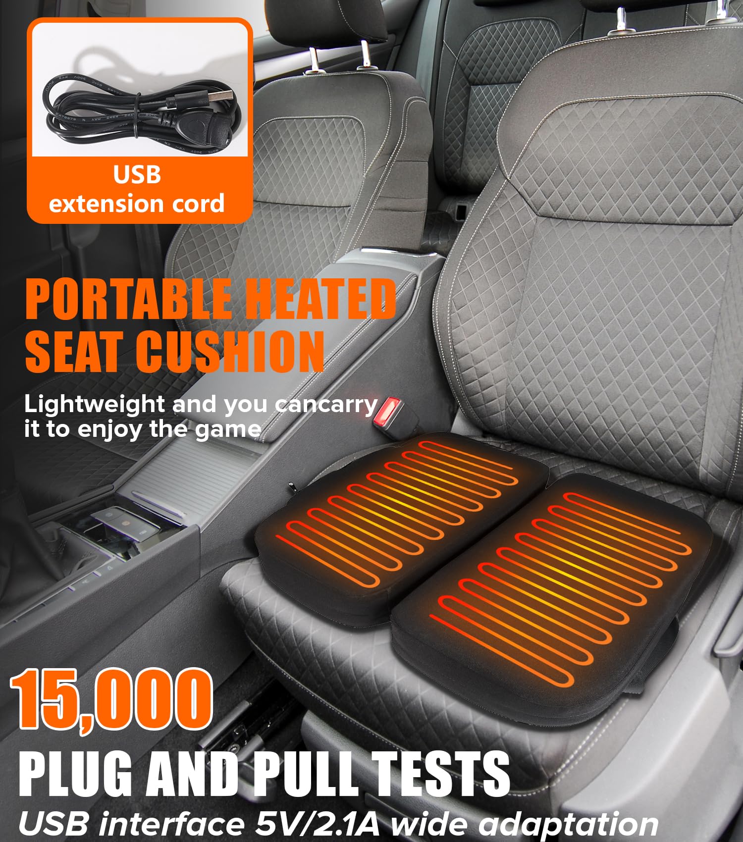 Heated Stadium Seats for Bleachers, Thicken Memory Foam Folding Heated Seat Cushion, Heating Camping Chair Seat Pad Cordless, Se