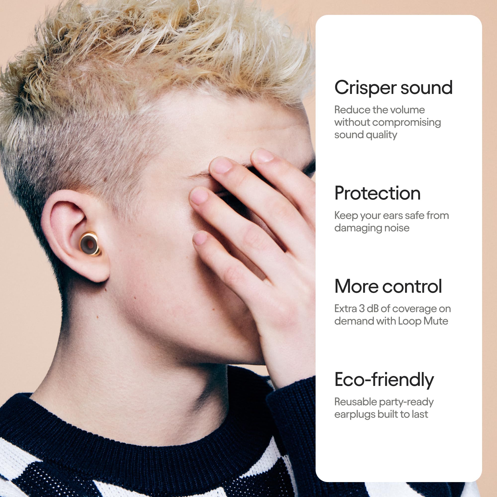 Loop Experience 2 Plus Ear Plugs - Stylish Certified Hearing Protection for Concerts & Festivals, Live Events, Sports, DJs & Nig