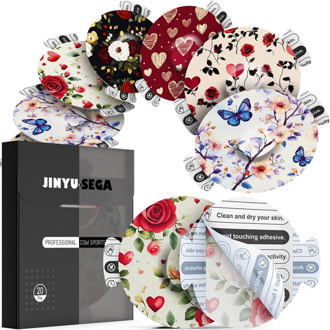 Jinyusega Adhesive Patches for Dexcom G7-20pcs Dexcom G7 Over Patches Waterproof, with Easy-Peel Tab Pre-Cut Backing,CGM Sensor 