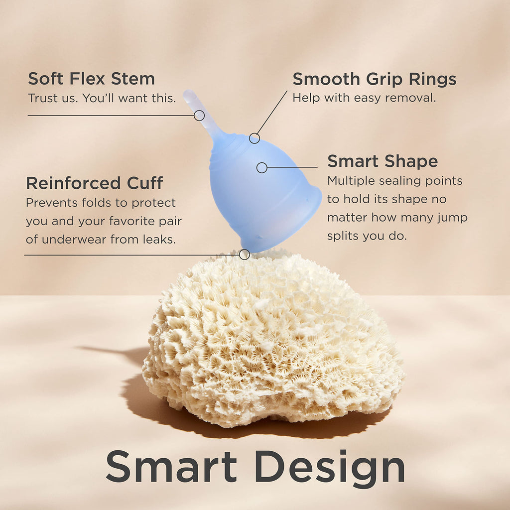 Saalt Menstrual Cup - Reusable Period Cup - Made for Comfortable, Leak-Free Protection Up to 12 Hours - BPA & Latex Free - Inclu