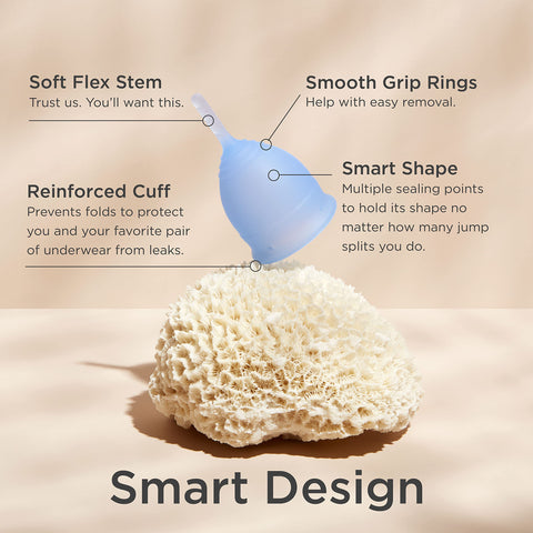 Saalt Menstrual Cup - Reusable Period Cup - Made for Comfortable, Leak-Free Protection Up to 12 Hours - BPA & Latex Free - Inclu