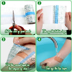 4 Rolls Transparent Stretch Adhesive Bandage Waterproof Protective Bandage Clear Adhesive Bandages Transparent Film Dressing Tap