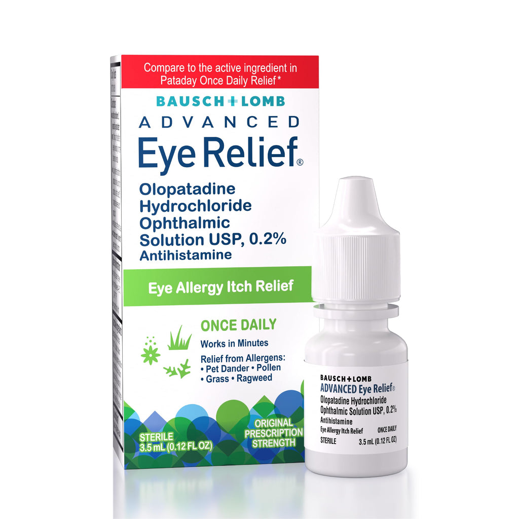 Bausch + Lomb Advanced Eye Relief 0.2% Olopatadine Antihistamine Drops, 0.12 fl oz, 16-Hour Allergy Relief, Once-Daily Prescript