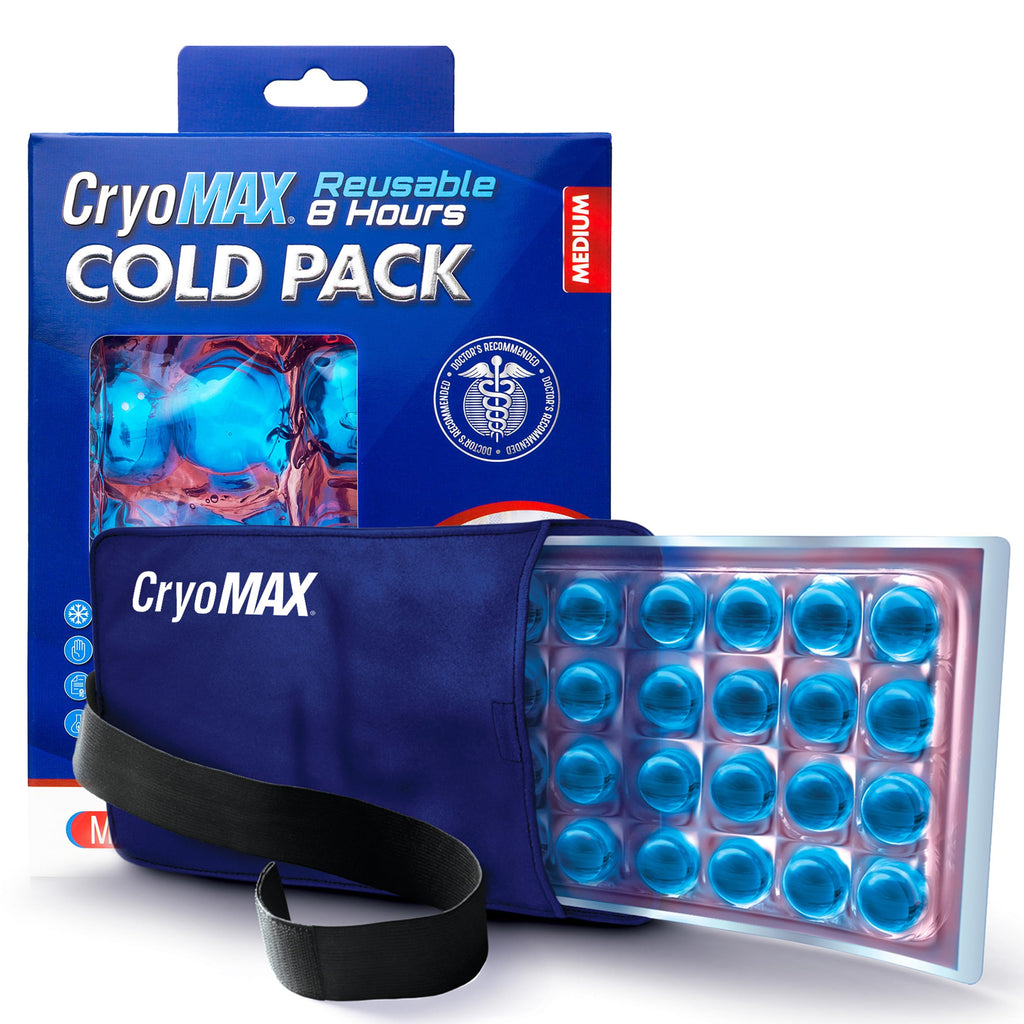Cryo-Max Cold Pack, 8 Hour Reusable Cold Therapy Ice Pack for Elbows, Knees, Neck + More, Medium, 6 x 12 (1 Count)