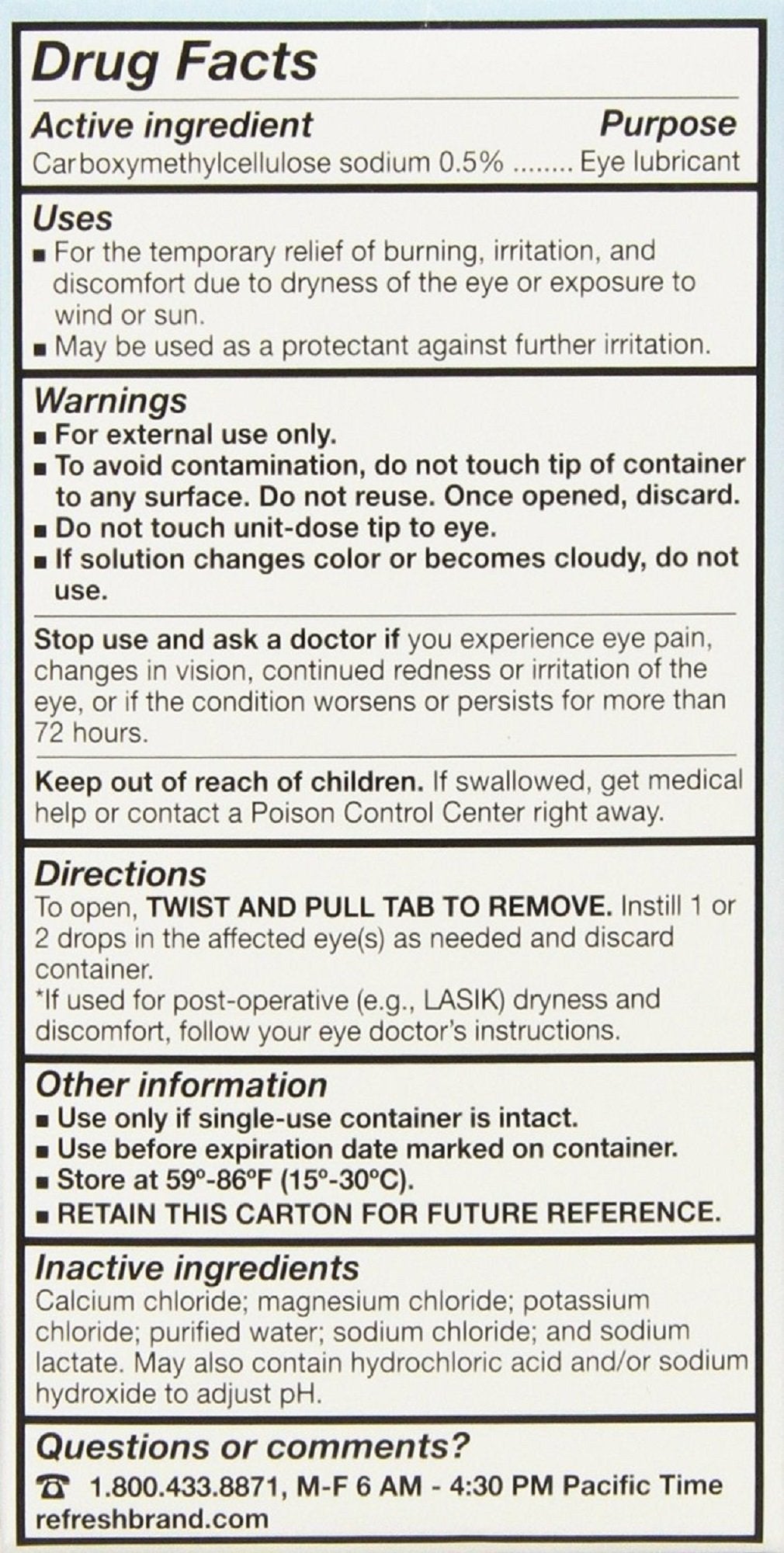Allergan Refresh Plus Lubricant Eye Drops Single-Use Vials - LargerSize 2Pack (100 ct )